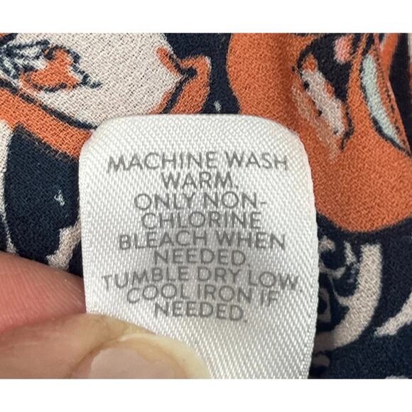 J Jill Popover Blouse Womens Size 2X Floral Multicolor V Neck Bell Sleeve Top - Picture 8 of 8